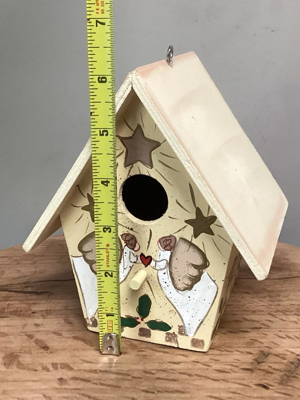 🔴 Beautiful Solid Wood Crafted Birdhouse - Hand Painted - Peace / Love / Joy